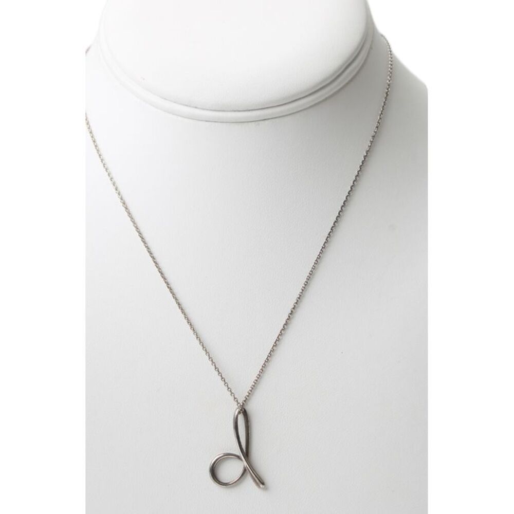 Tiffany & Co Womens 925 Silver Elsa Peretti Initial B Pendant Necklace 16" 2.3g